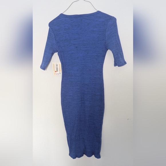 NWT LuLaRoe Royal Blue Ribbed Julia Dress Sz XXS Stretchy Slim Preppy Bodycon - Picture 3 of 9